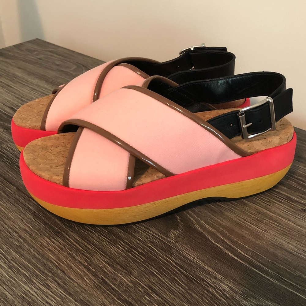 Marni Criss-cross Wedge Sandals - Picture 6 of 13